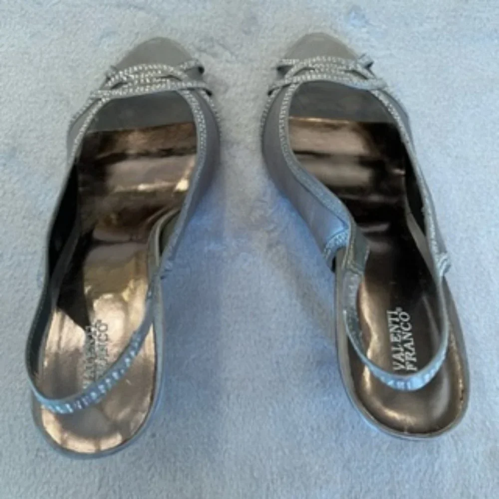 Valenti Franco Women's High Heels Sequin 10 Gray